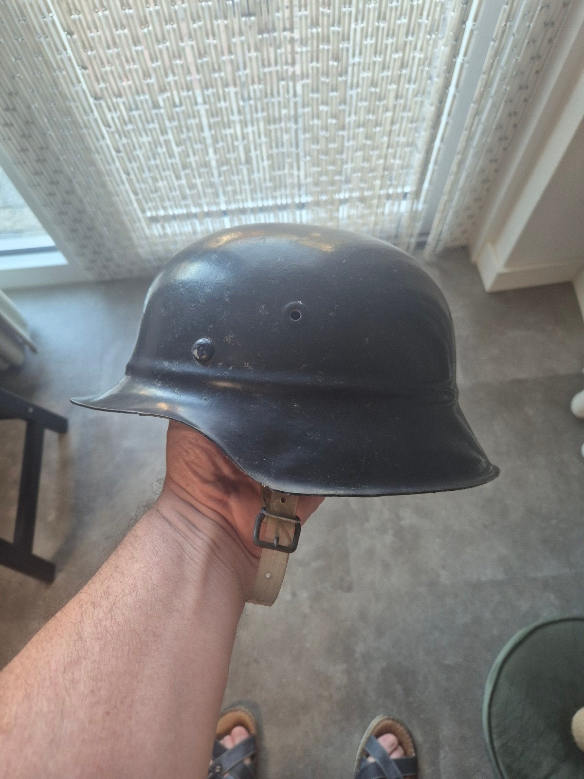 M42 beaded civic helm., Verzamelen, Ophalen of Verzenden, Landmacht, Duitsland, Helm of Baret