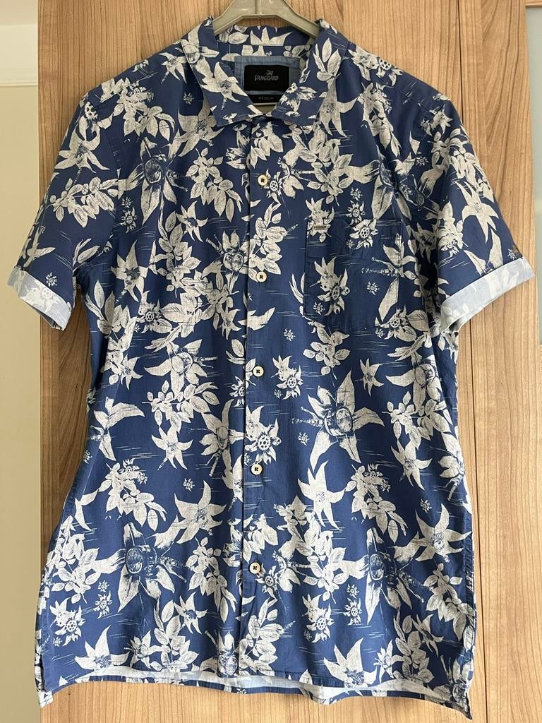 Vanguard heren overhemd korte mouw, Kleding | Heren, Ophalen of Verzenden, Zo goed als nieuw, Blauw, Halswijdte 39/40 (M)