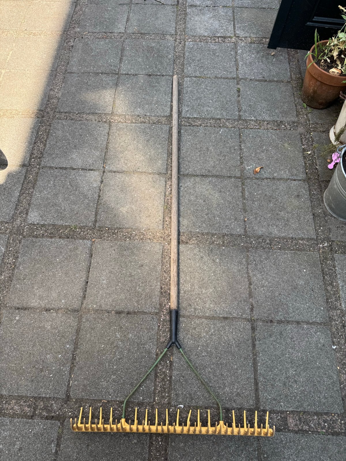 Hark met houten steel, Ophalen, Gebruikt, Hark