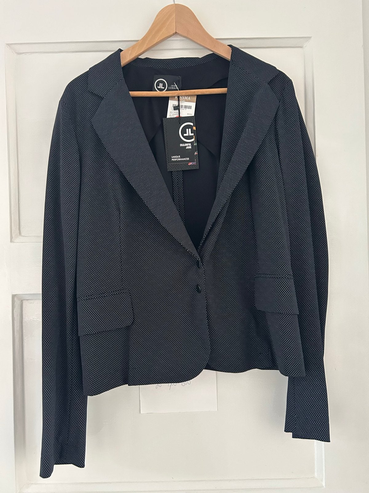 Nieuwe Jane Lushka Altina Blazer Zwart met Witte Stipjes XL, Zwart, Maat 46/48 (XL) of groter, Nieuw, Ophalen of Verzenden