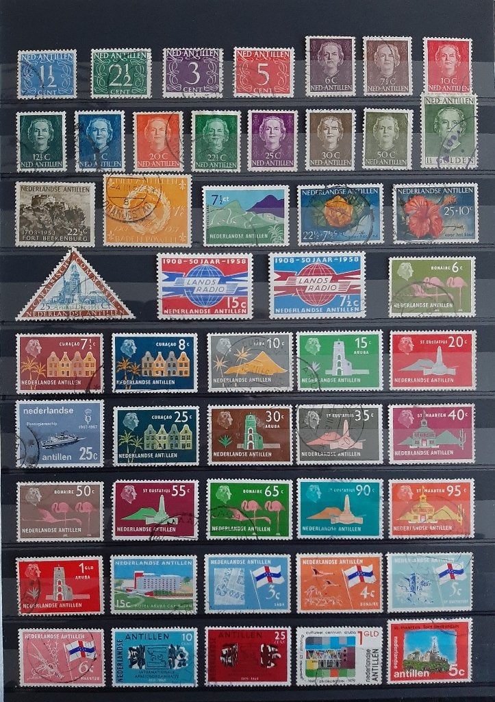 2 Kaarten Postzegels Nederlandse Antillen Nr. 6, Ophalen