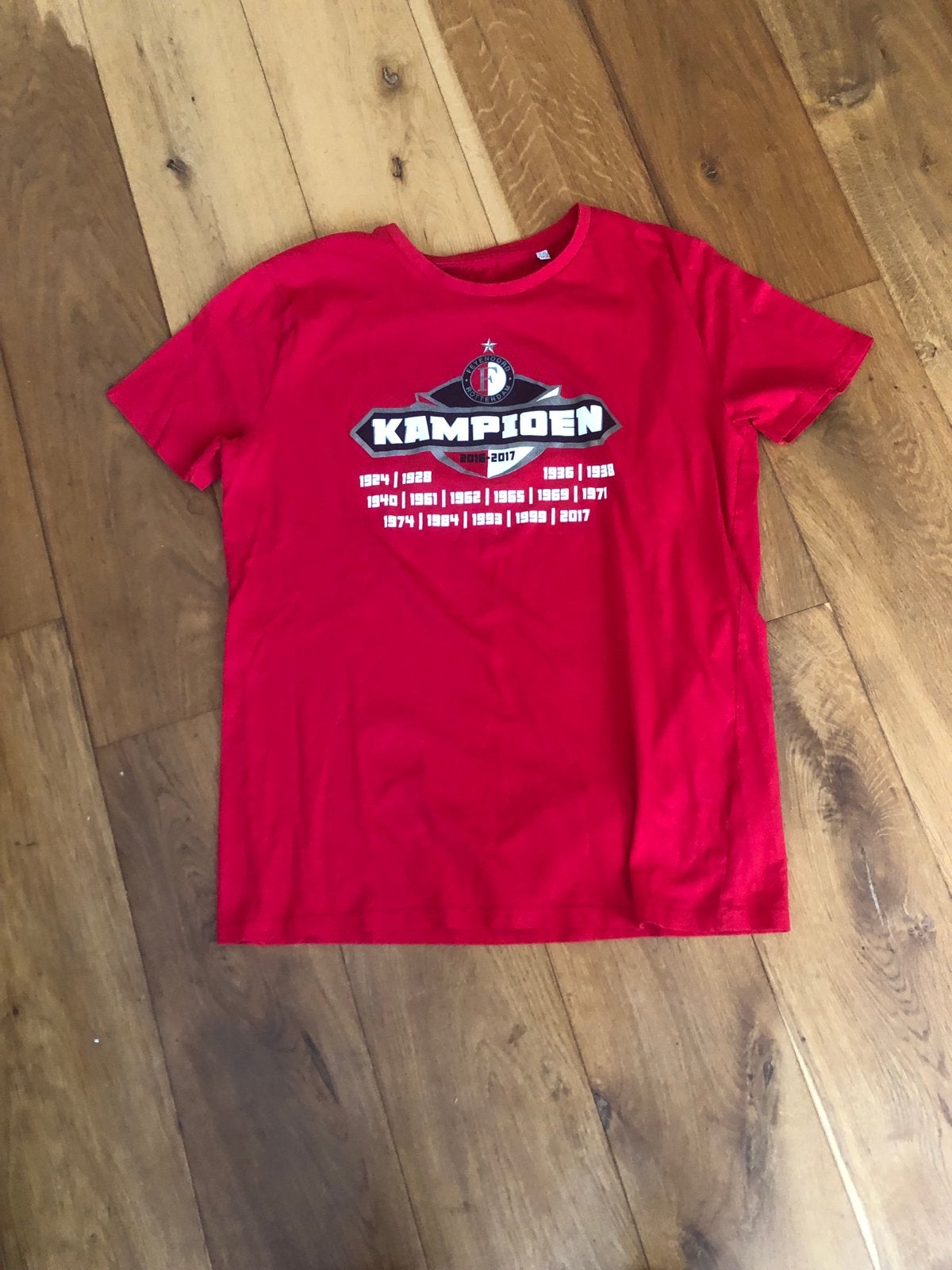 Feyenoord Kampioen 2016-2017 T-shirt XXL, Ophalen of Verzenden, Gedragen, Maat 56/58 (XL), Rood