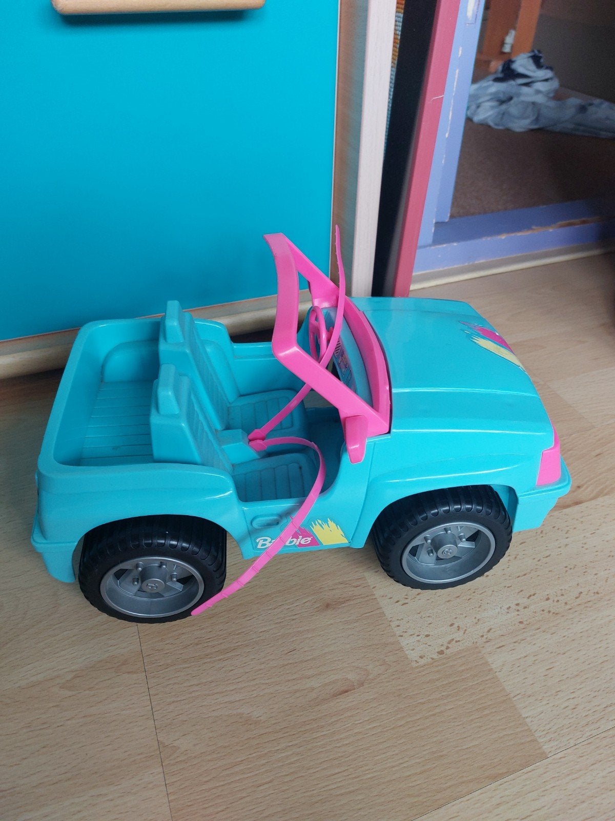 Barbie Jeep - Blauwe speelgoedauto voor poppen, Ophalen of Verzenden, Gebruikt