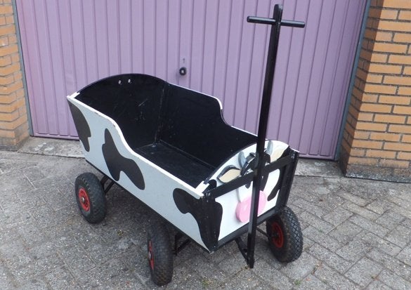 Bolderkar -bolderwagen  met koeienvachtdesign, Ophalen, Gebruikt