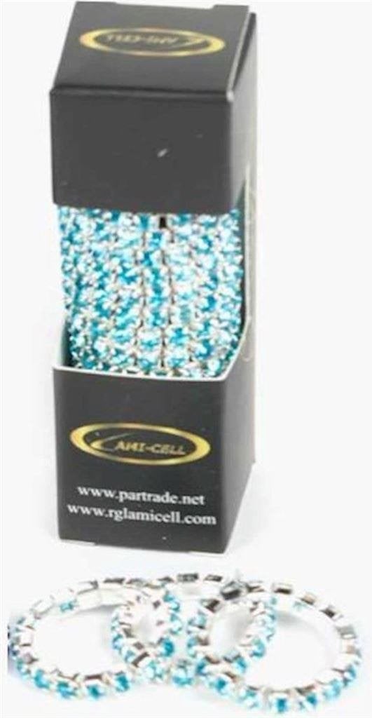Vlechtelastiekjes met diamantjes Licht Blauw - Paardenelasti, Ophalen of Verzenden, Nieuw, Dressuur