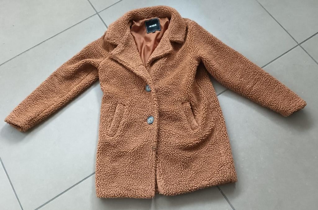 Bruine Teddy jas maat 146 / 152 tussenjas, Ophalen, Gebruikt, Meisje, Jas