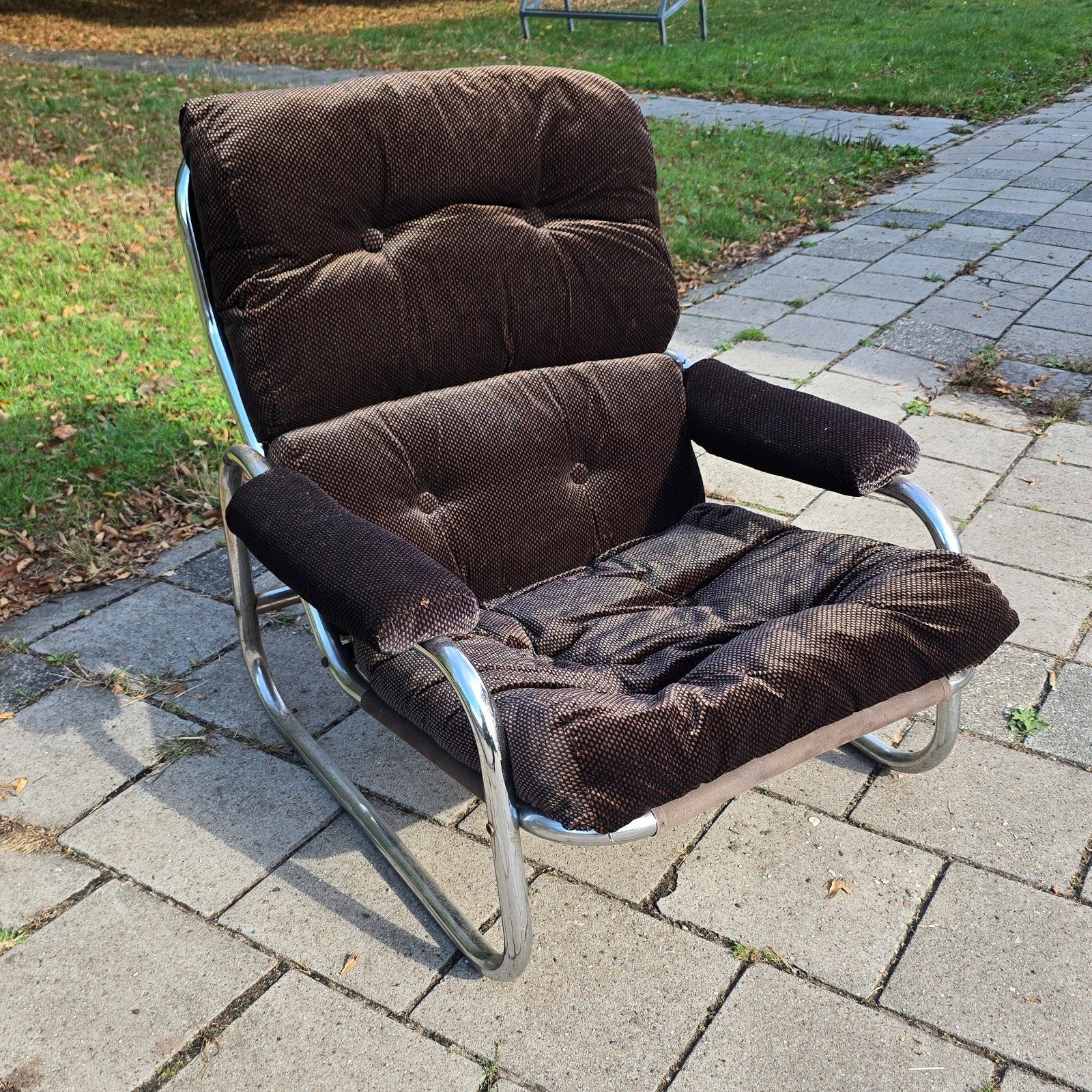 vintage fauteuil, Huis en Inrichting, Ophalen, Gebruikt, Stof, Eén