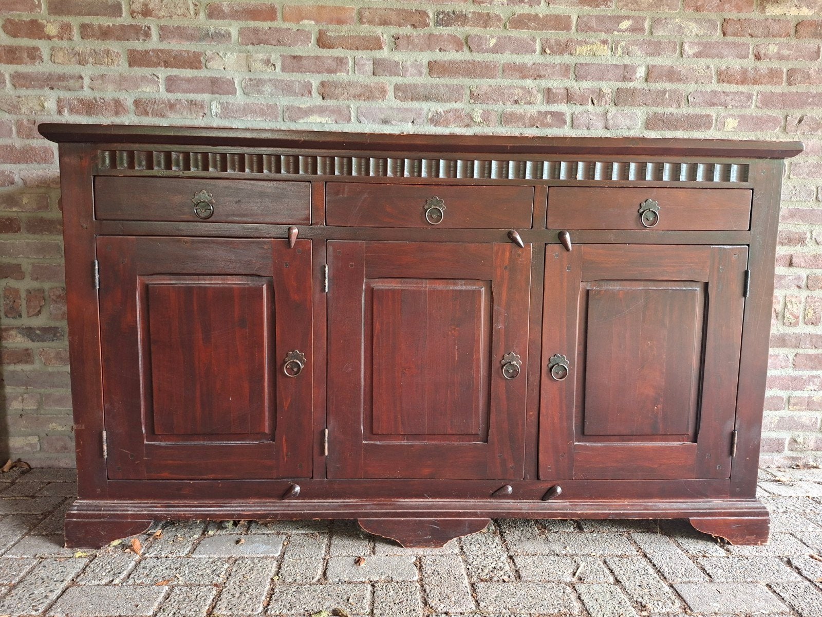 Antiek dressoir/sideboard van donker hout - 170x46x97 cm, Ophalen, Gebruikt, Met lade(s), Klassiek, Antiek