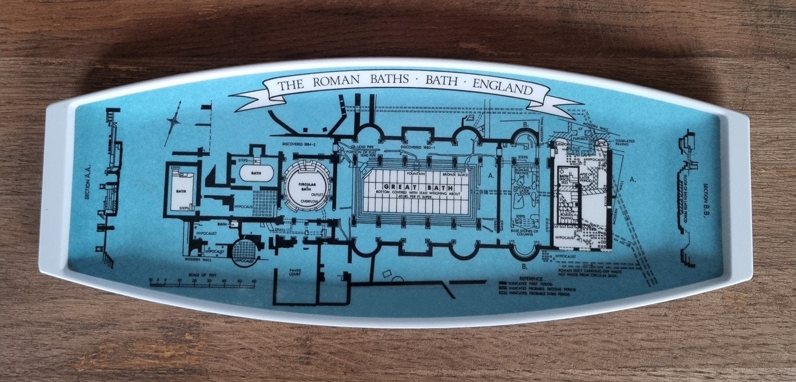 Vintage Praesidium Ornamin schaal – The Roman Baths, Kunststof, Gebruikt, Ophalen of Verzenden, Dienblad