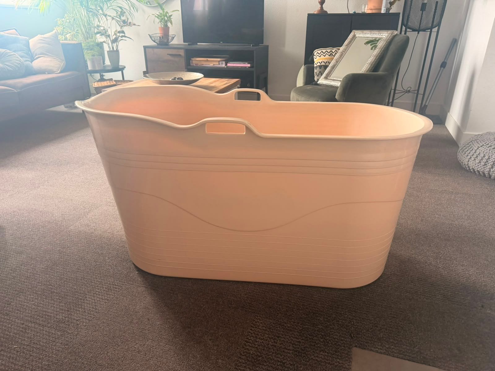 Ruime babybadje - Lichtroze/beige, Gebruikt, Badje, Standaard, Ophalen