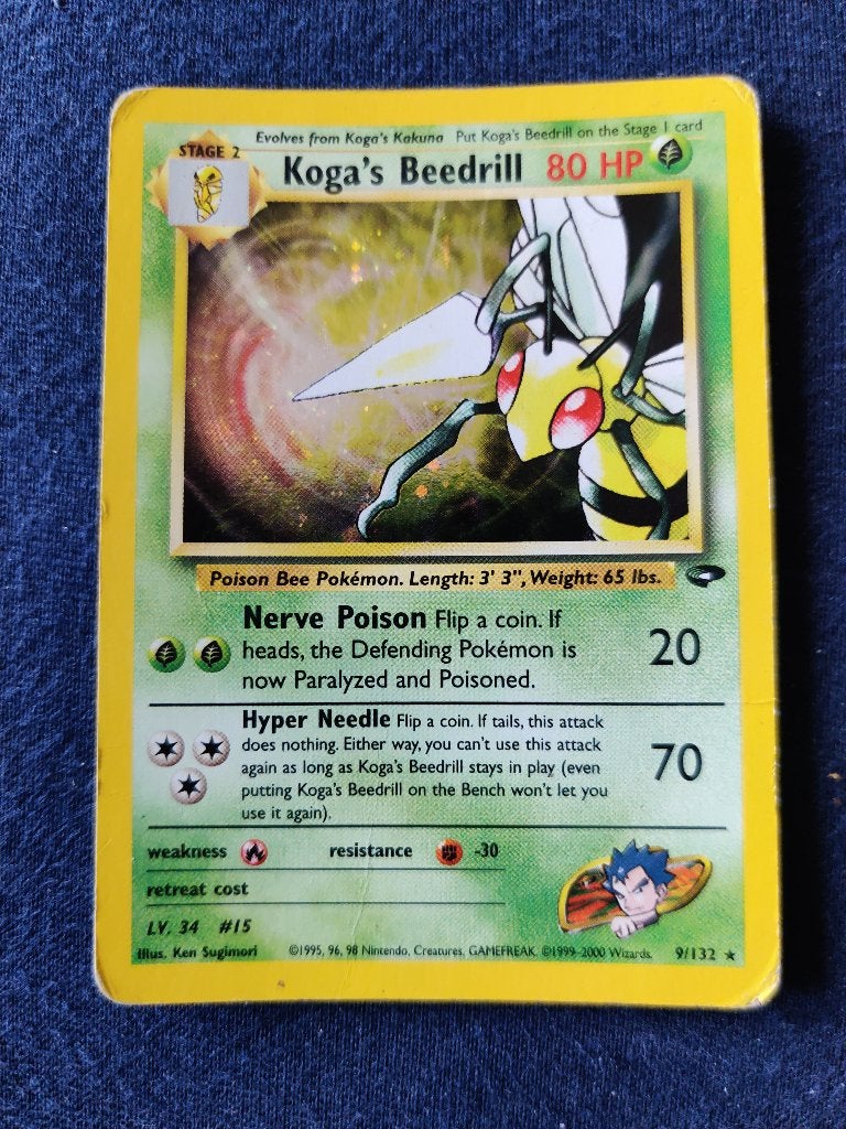 Koga's Beedrill Holo - Gym Challenge 9/132 - Good, Ophalen of Verzenden, Nieuw
