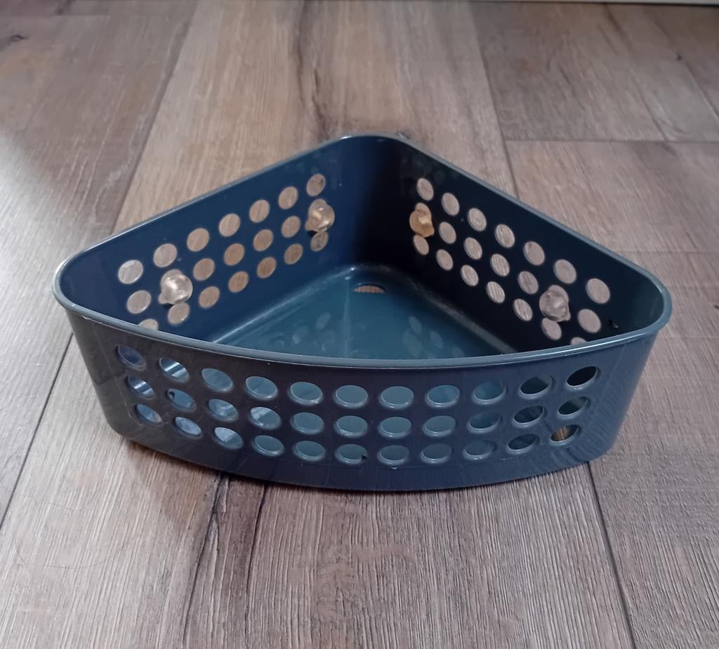 Blauw hoekrekje met zuignappen, Ophalen