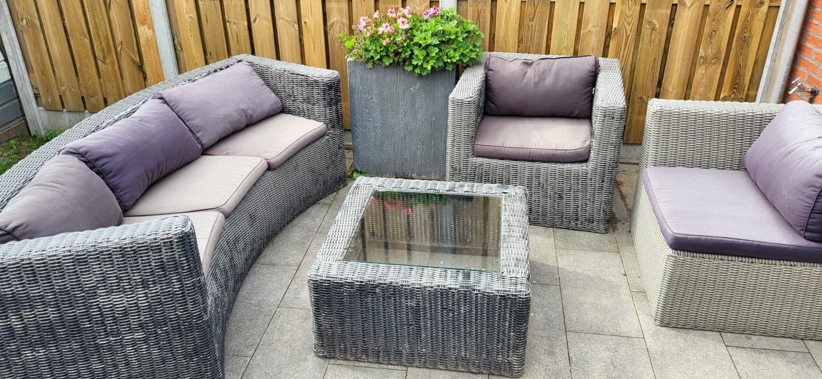 Tuinset, mooie complete set voor de tuin, Tuin en Terras, Tuinsets en Loungesets, 5 zitplaatsen, Kunststof, Gebruikt, Ophalen of Verzenden