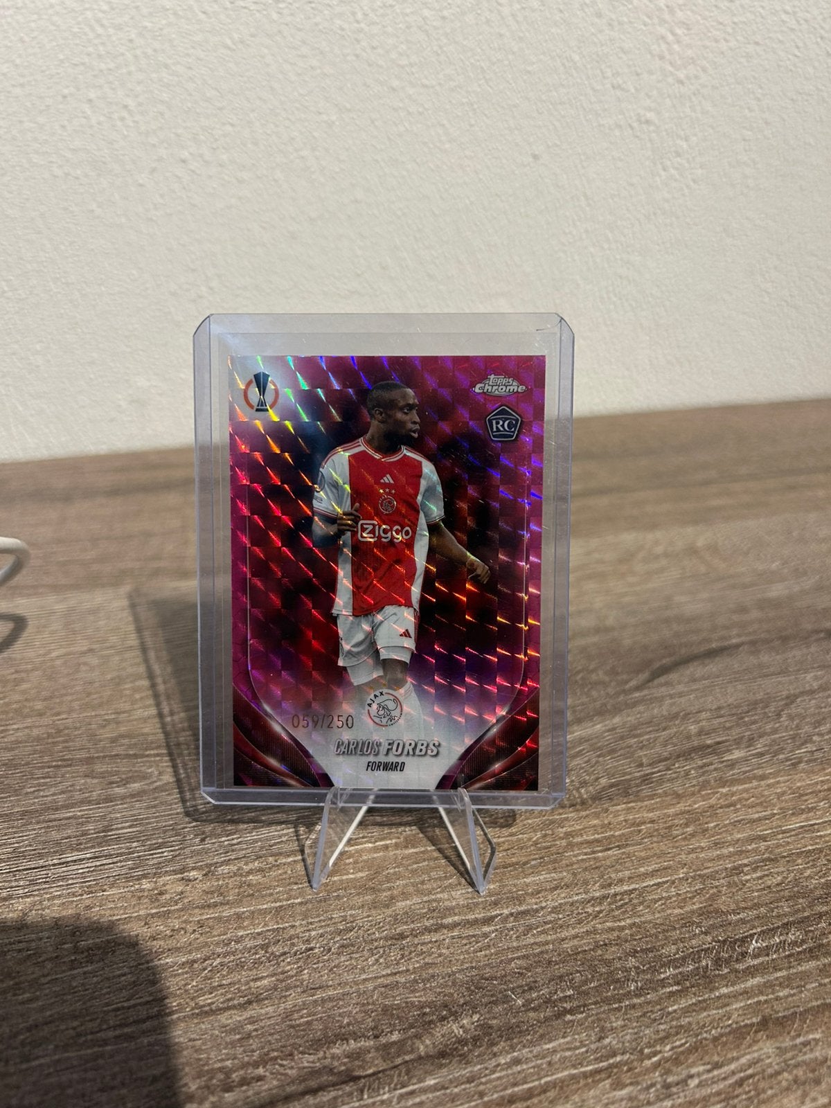 Carlos Forbs 2023-24 Topps Chrome UCC 90 /250 RC Rookie Pink, Ophalen of Verzenden, Zo goed als nieuw, Plaatje