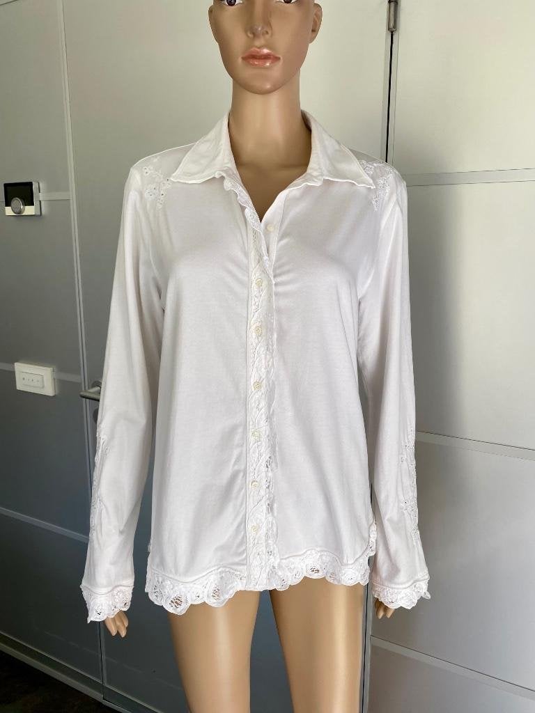 i411 Margittes maat 40/42=M/L blouse vest top shirt wit, Wit, Maat 42/44 (L), Margittes, Ophalen of Verzenden