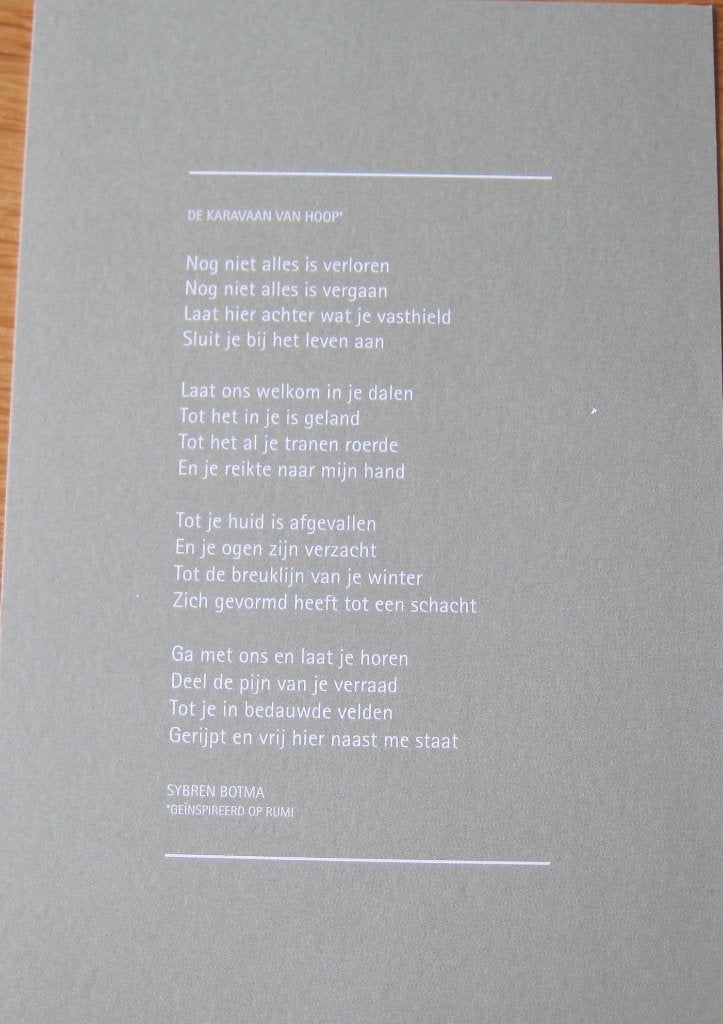 Gedicht op kaart - De karavaan van de hoop - Sybren Botma, Verzenden, 1980 tot heden, Ongelopen, Overige thema's