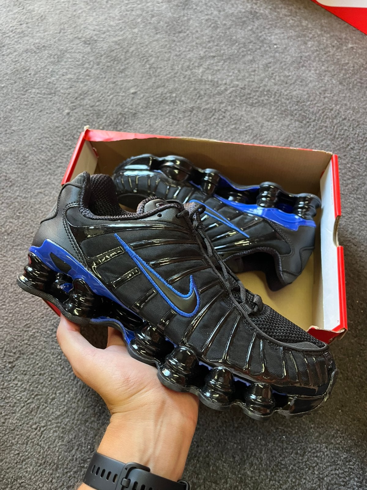 Nike Shox TL Zwart Blauw - Maat 42.5, Zwart, Nieuw, M, Ophalen of Verzenden