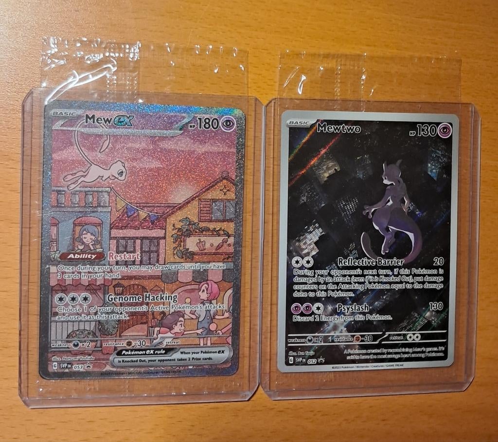 Sealed Mew & Mewtwo 151 promo's, Ophalen, Nieuw, Meerdere kaarten, Foil