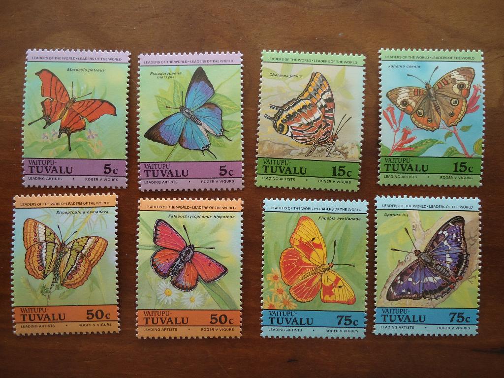 Vlinders Tuvalu-Vaitupa 1985, mi. 45-52 postfris, Ophalen of Verzenden, Postfris, Dier of Natuur