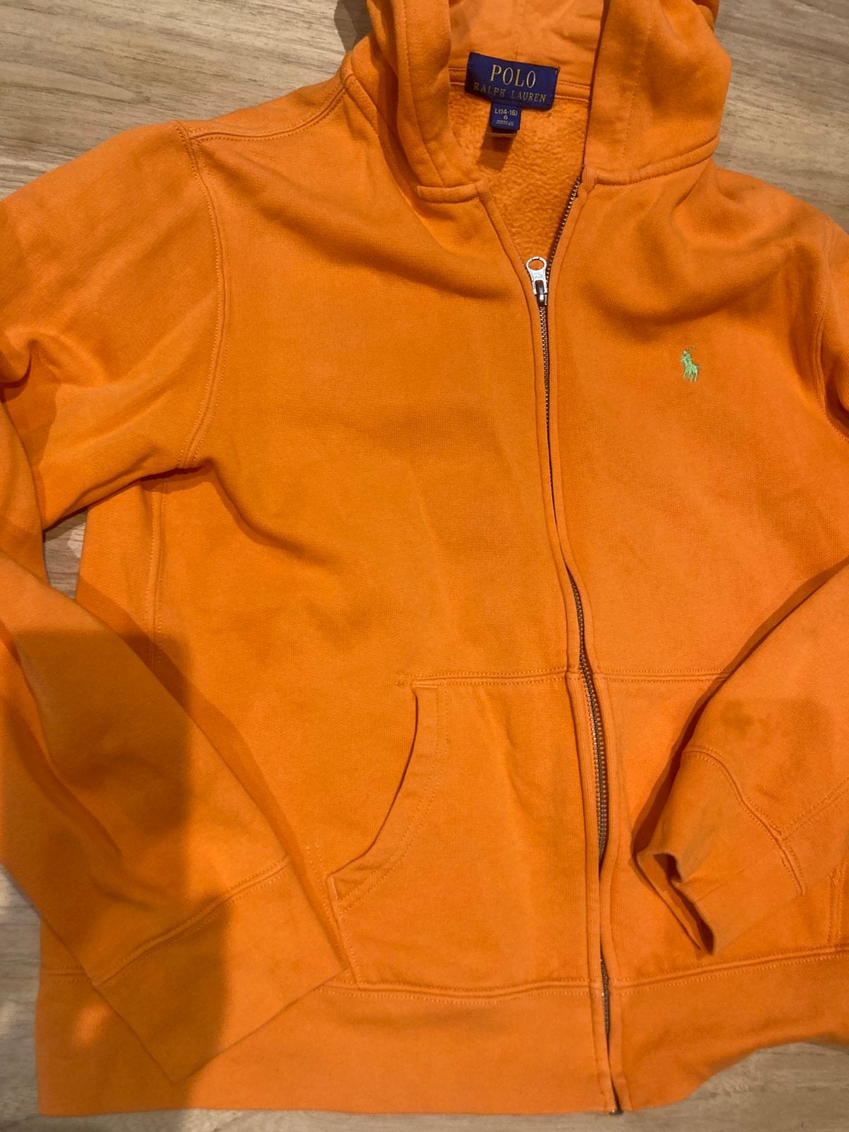 Polo Ralph Lauren hoodievest oranje maat 14-16 kindermaat, Ophalen of Verzenden, Zo goed als nieuw, Overige maten, Oranje