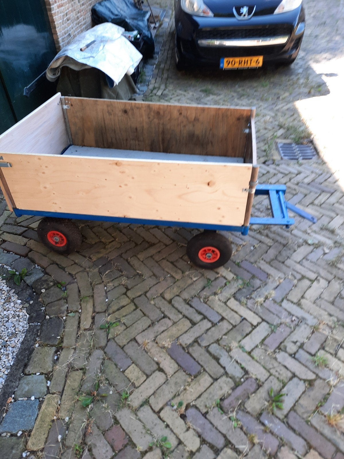 Tuintractor aanhanger. Bakmaten L= 1,27mtr ,breedte 79 cm, Tuin en Terras, Ophalen