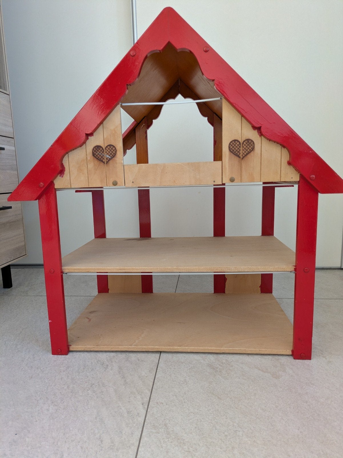 Retro Poppenhuis met Meubels en Toebehoren, Ophalen, Gebruikt, Poppenhuis