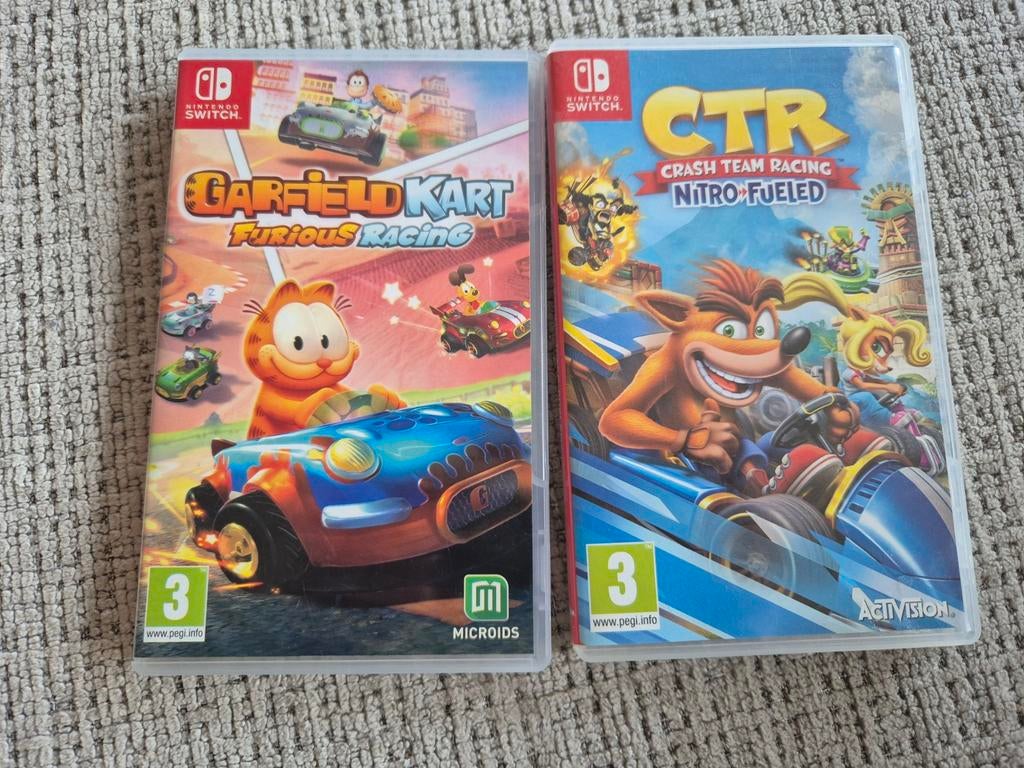 Switch Games Garfield Kart & CTR Crash Team Racing samen €30, Spelcomputers en Games, Games | Nintendo Switch, Zo goed als nieuw