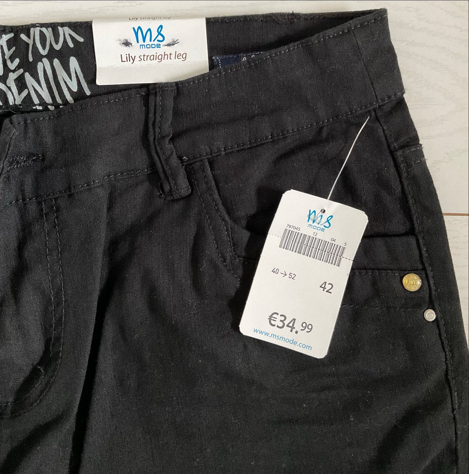 MS Mode Lily straight leg jeans maat 42, nieuw, Zwart, Maat 42/44 (L), Nieuw, Ophalen of Verzenden