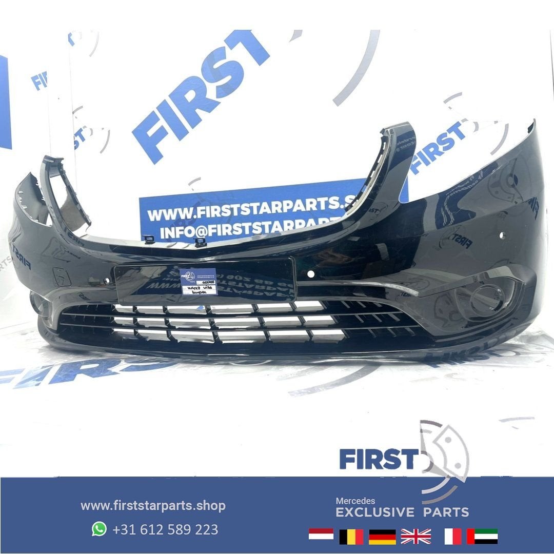 W447 VITO BUMPER A4478850825 Mercedes VITO VOORBUMPER ZWART, Gebruikt, -, Voor, Ophalen of Verzenden