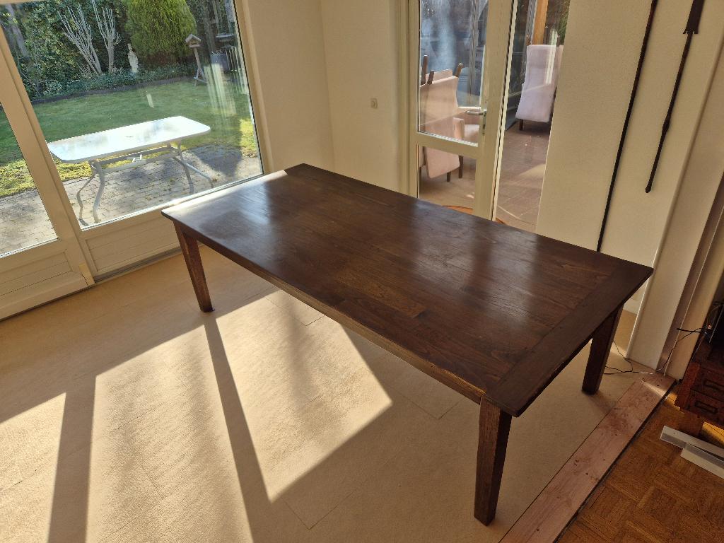 Tafel massief hout, Huis en Inrichting, Tafels | Eettafels, Ophalen, Gebruikt, 100 tot 150 cm, Koloniaal