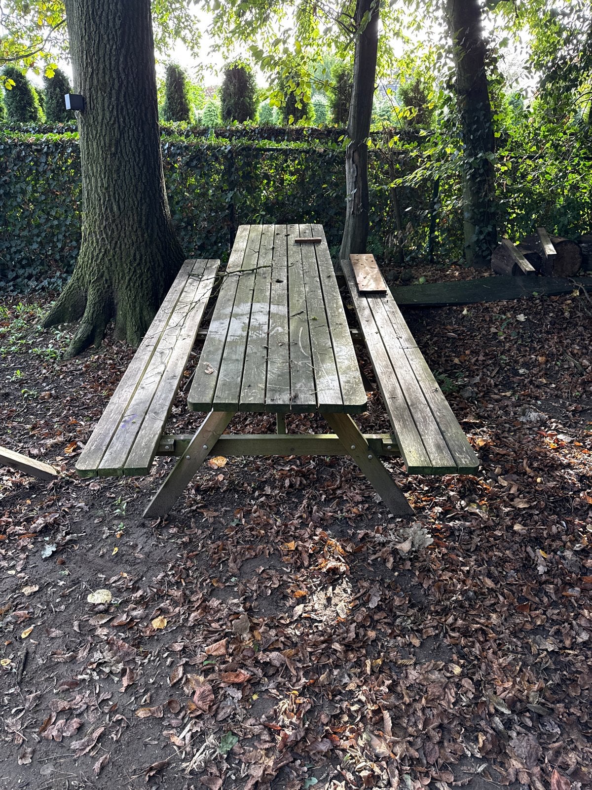 Robuuste houten picknicktafel - 3 meter lang, Ophalen, Gebruikt, Rechthoekig, Hout