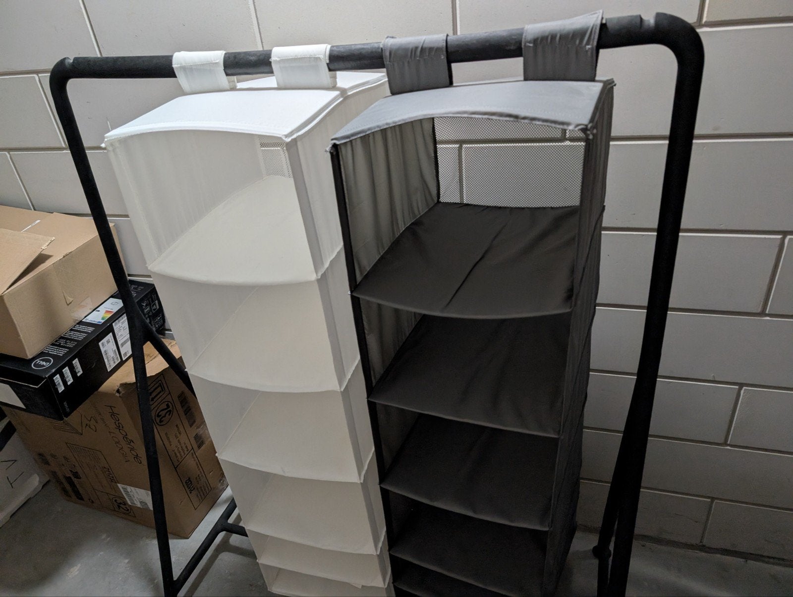 Kledingrek met IKEA hangende opbergers, Ophalen of Verzenden, Zo goed als nieuw