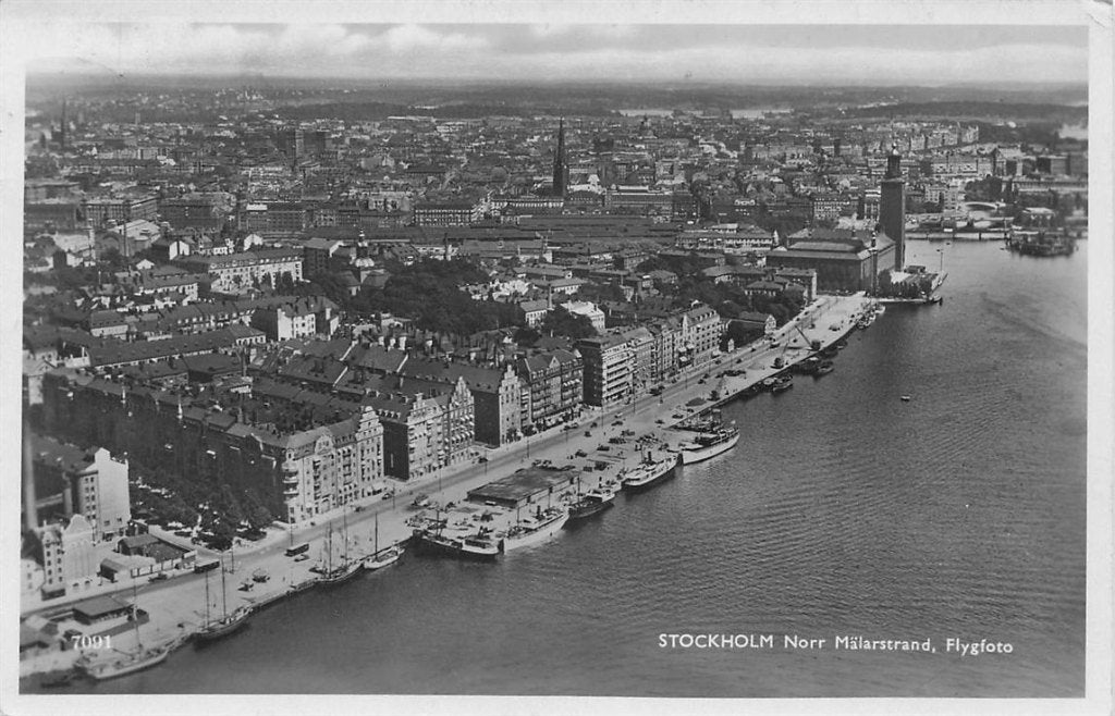 702-456-009 Stockholm Norr Malarstrand Flygfoto, Verzenden, Voor 1920, Overig Europa