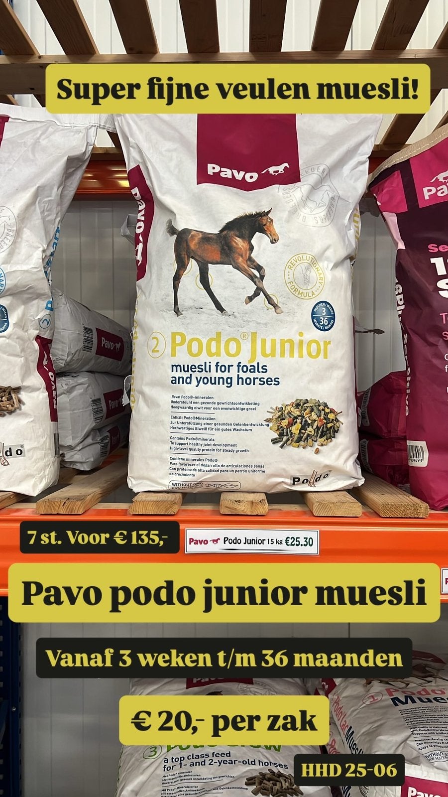 7 zak Pavo Podo Junior Muesli, Ophalen, Overige soorten