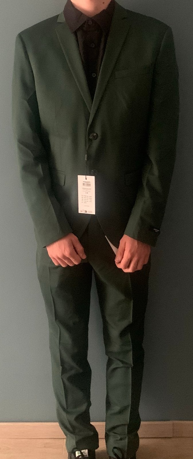 Jack & Jones Premium Super Slim Groen Pak Maat 48/M, Ophalen of Verzenden, Zo goed als nieuw, Maat 48/50 (M), Groen