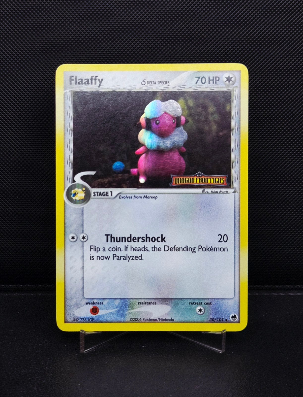 Flaaffy STAMP 30/101 Dragon Frontiers 2006, Hobby en Vrije tijd, Verzamelkaartspellen | Pokémon, Zo goed als nieuw, Ophalen of Verzenden