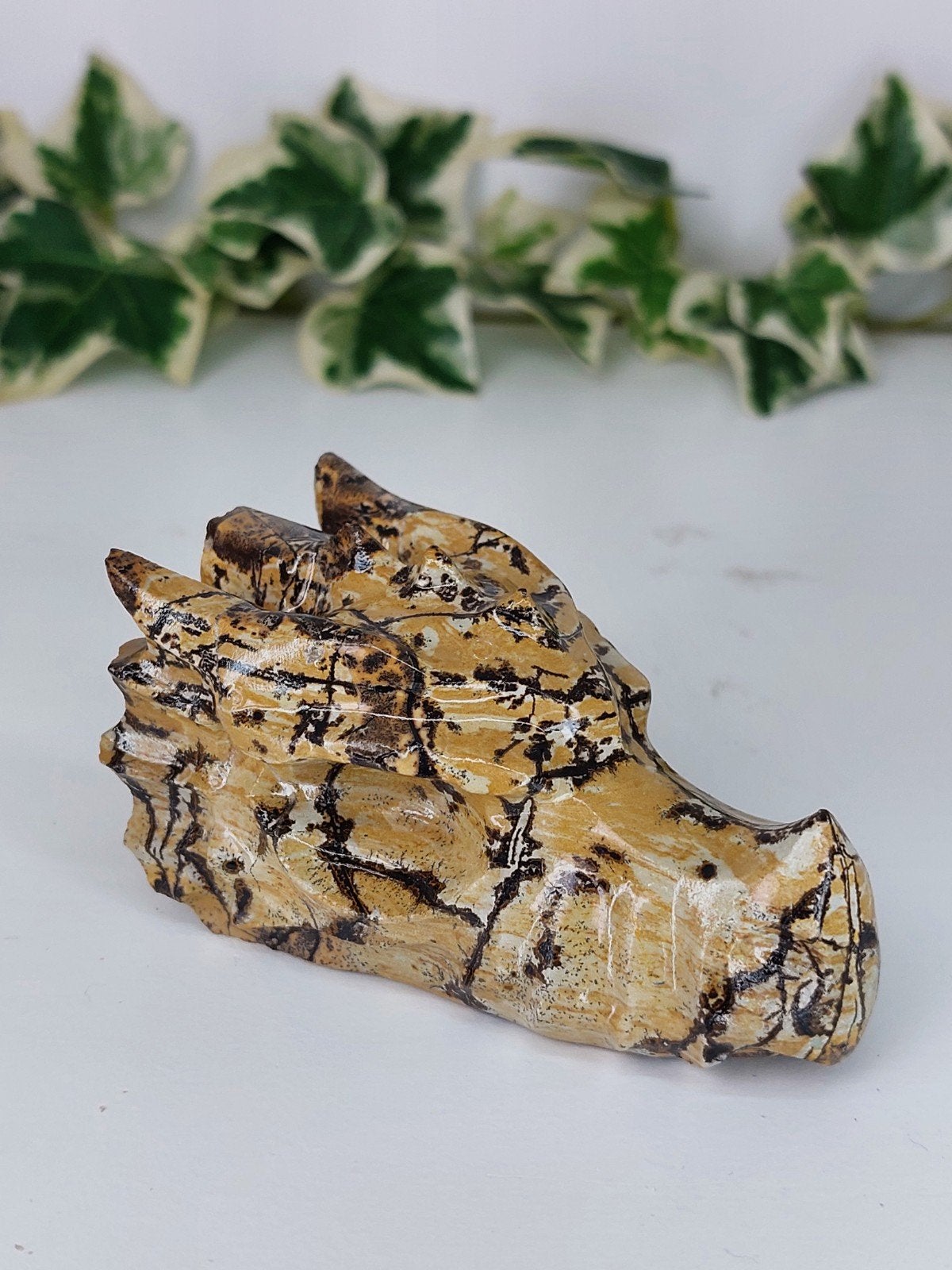 Dendriet jaspis draak 1, Ophalen of Verzenden, Mineraal