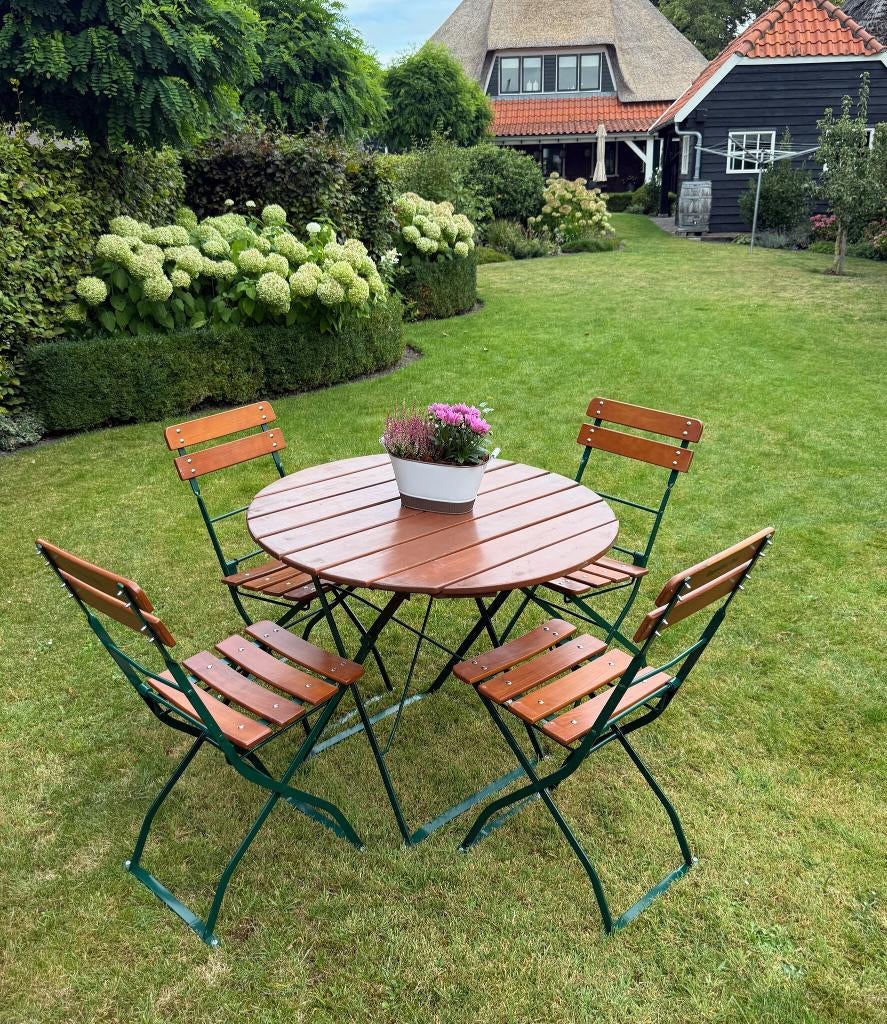 Horeca terras set rond | bistro tafel + stoelen | inklapbaar, Ophalen