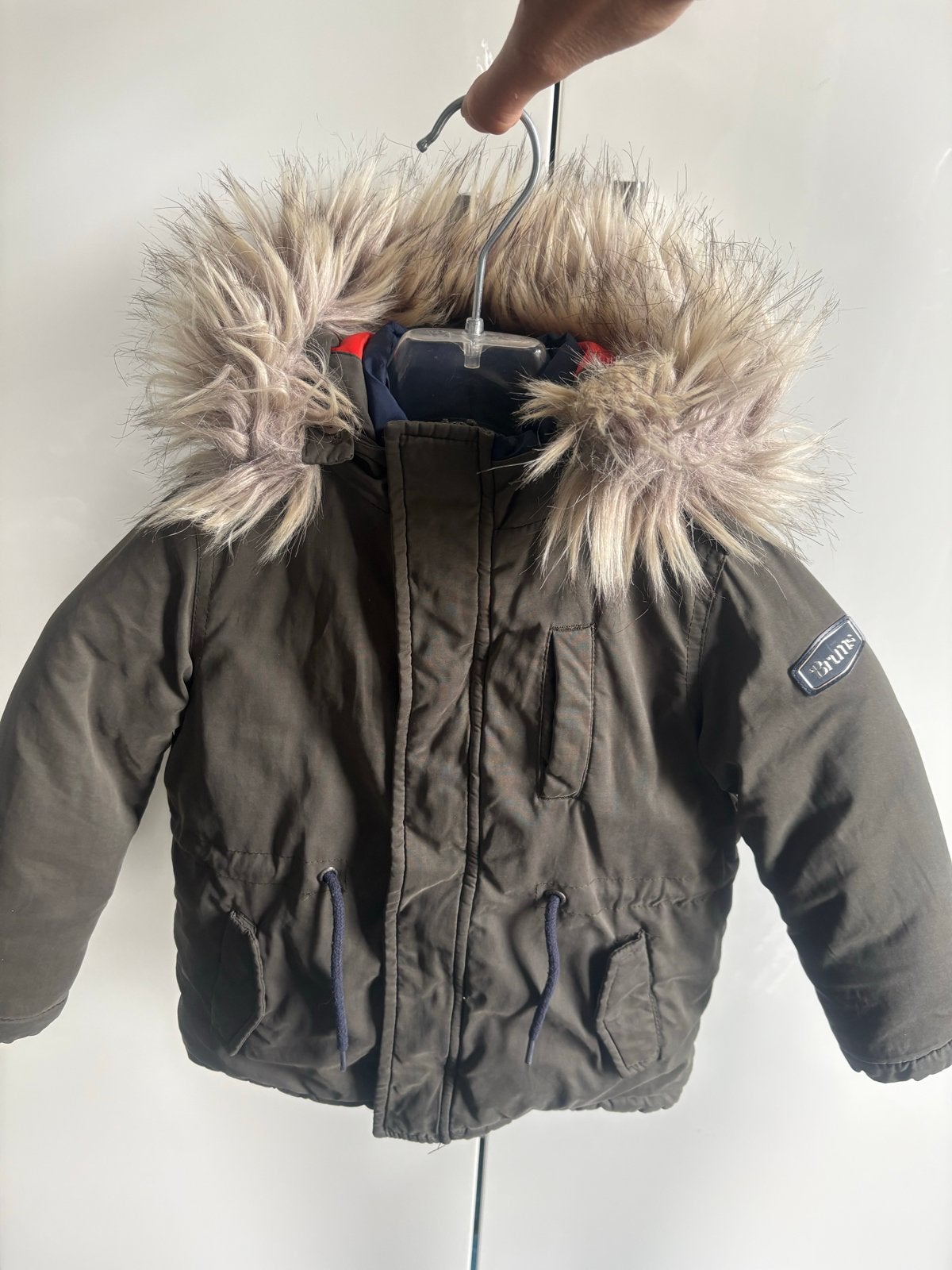 Brüms winterjas met bontkraag - maat 3, Ophalen of Verzenden, Zo goed als nieuw, Jongen of Meisje