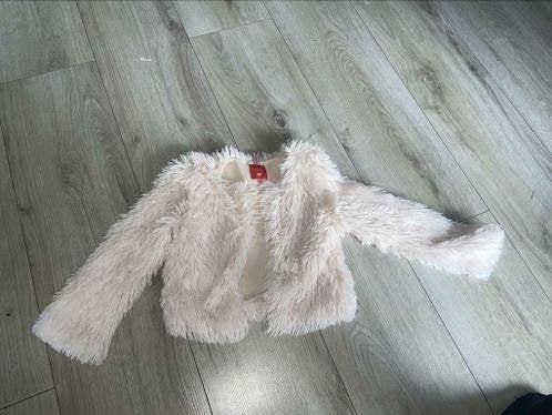 Bengh jas jasje pluche fluffy 122 128 off white, Gebruikt, Bengh per principesse, Jas, Verzenden