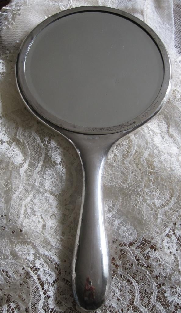 Fraaie brocante verzilverde spiegel - Gero, Antiek en Kunst, Ophalen of Verzenden