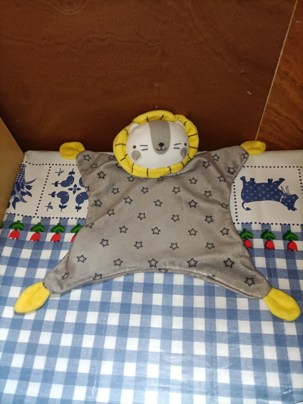 Leeuw knuffeldoekje Zeeman grijs met geel, Ophalen of Verzenden