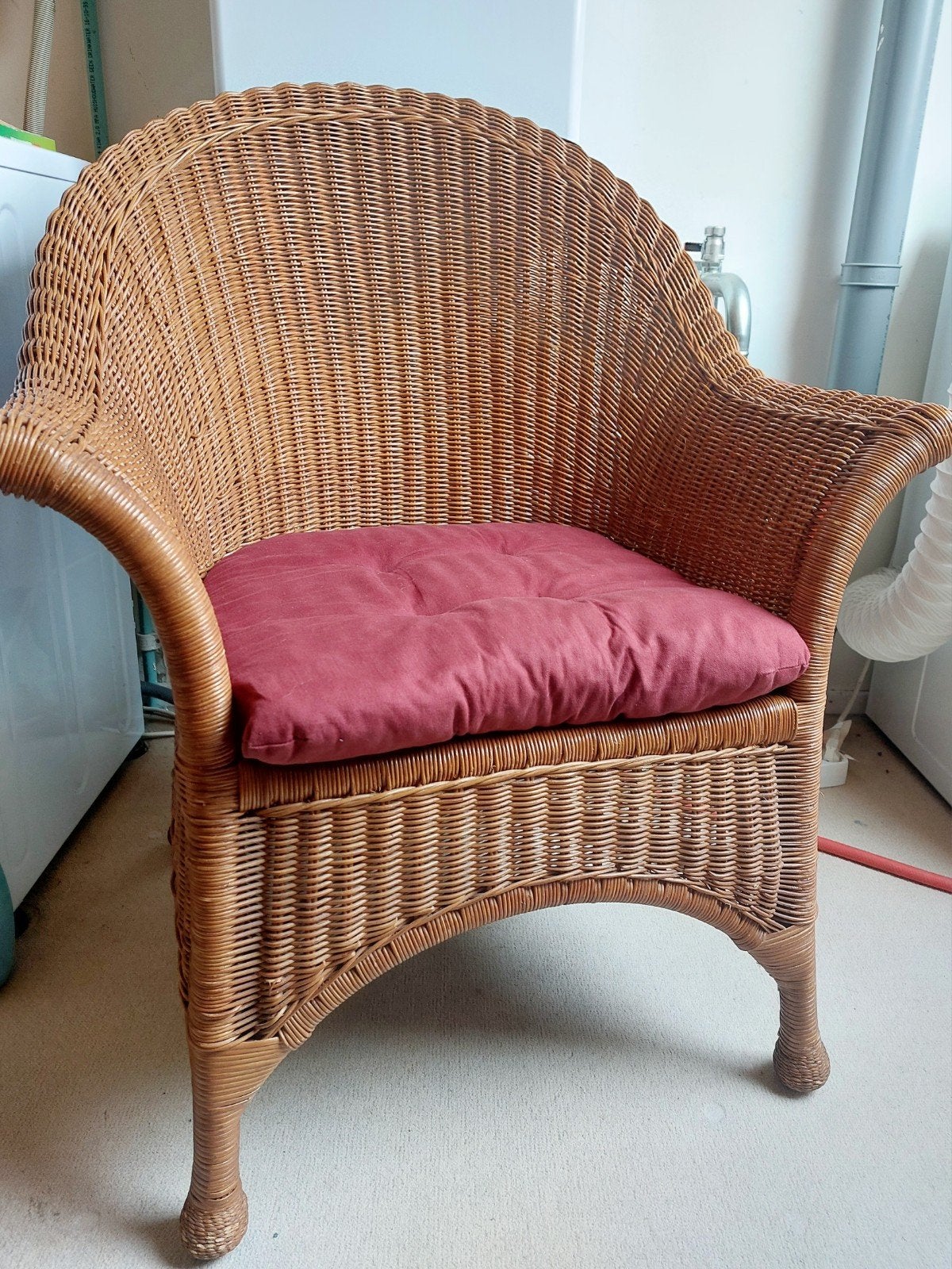 Rieten stoel, Ophalen, Zo goed als nieuw, Riet of Rotan, 50 tot 75 cm