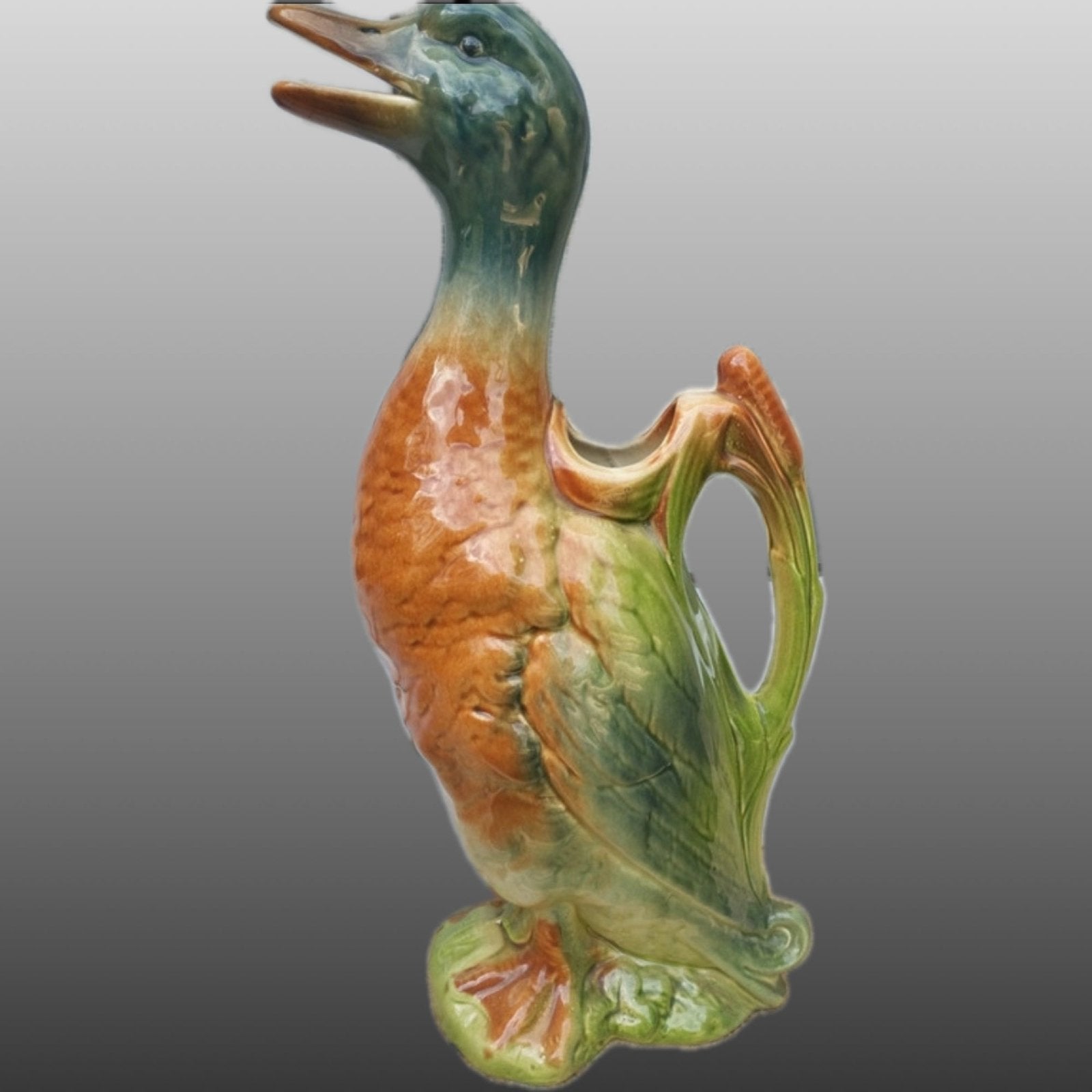 French majolica duck pitcher St. Clement 1930 artdeco, Antiek en Kunst, Verzenden