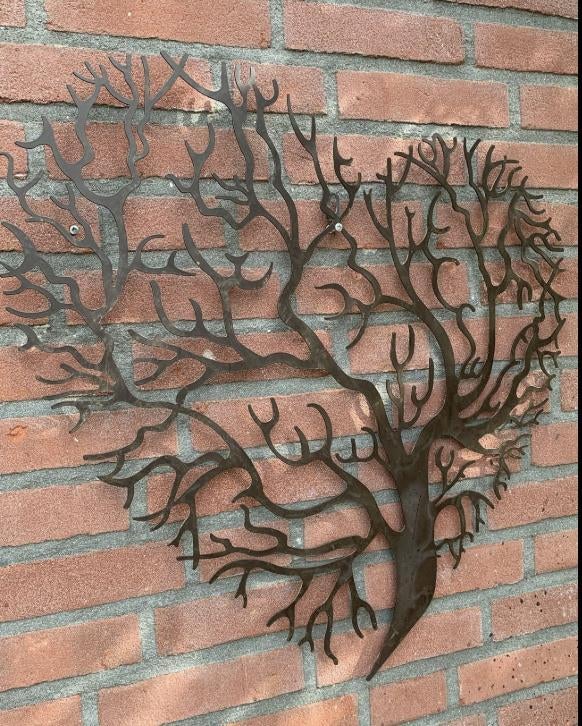 Grote metalen Hartvormige Levensboom Wanddecoratie 60x60cm, Ophalen of Verzenden, Nieuw