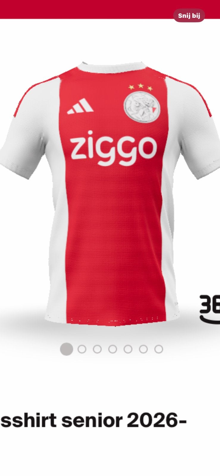 Adidas Ajax thuisshirt seizoen 26/27 maat xl, Maat XL, Verzenden, Nieuw, Shirt