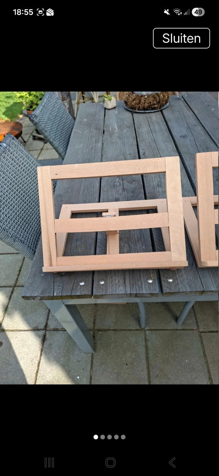 2 nieuwe Houten Inklapbare Boekensteunen, Ophalen, Nieuw
