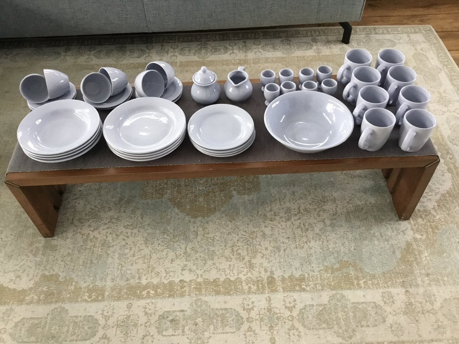43 delig lichtblauw servies, Ophalen, Overige merken, Zo goed als nieuw, Overige stijlen