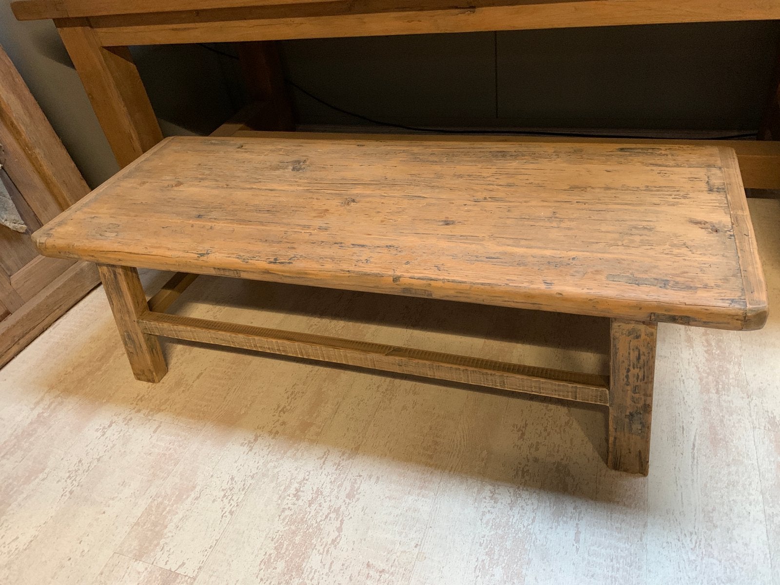 SALE! Elmwood salontafel 140x54cm, Huis en Inrichting, Ophalen, 100 tot 150 cm, 50 tot 100 cm, Landelijk