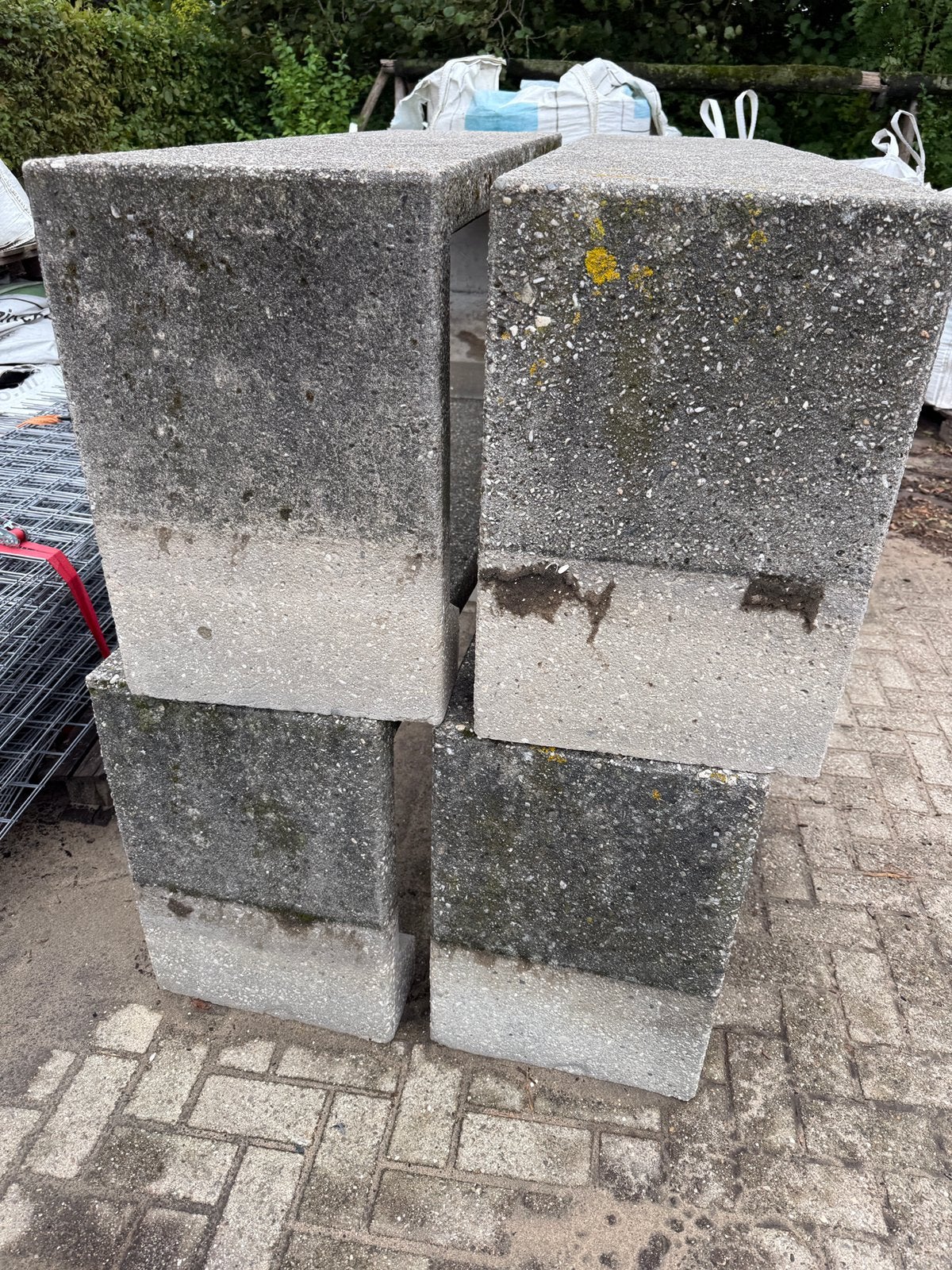 Zitbank beton 4x, Tuin en Terras, Ophalen, Zo goed als nieuw, Rechthoekig, Overige materialen